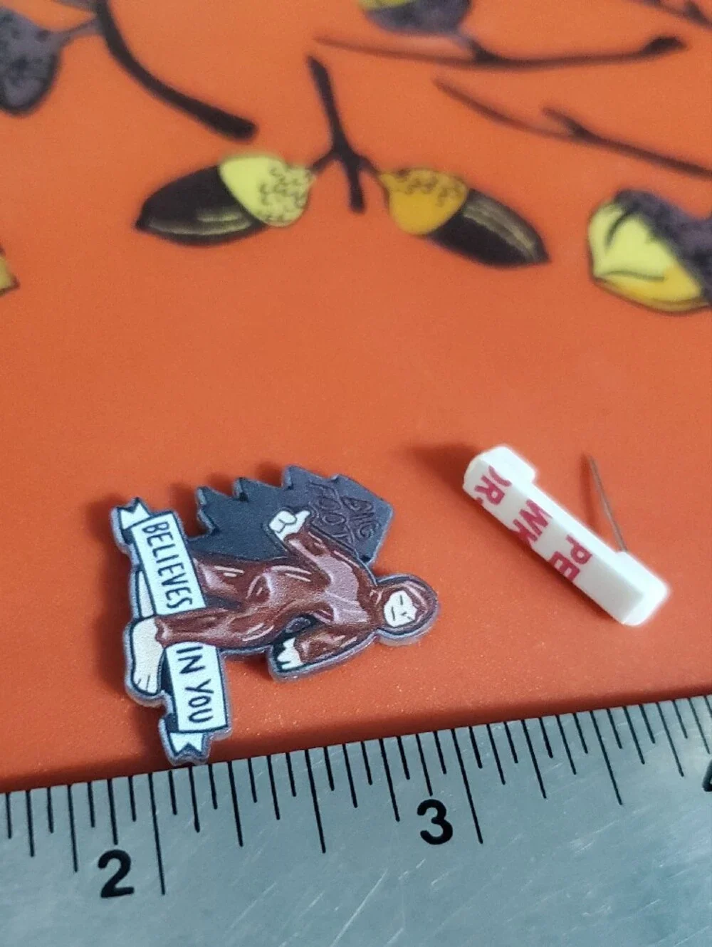 Bigfoot Acrylic Pin - Brown Bigfoot 